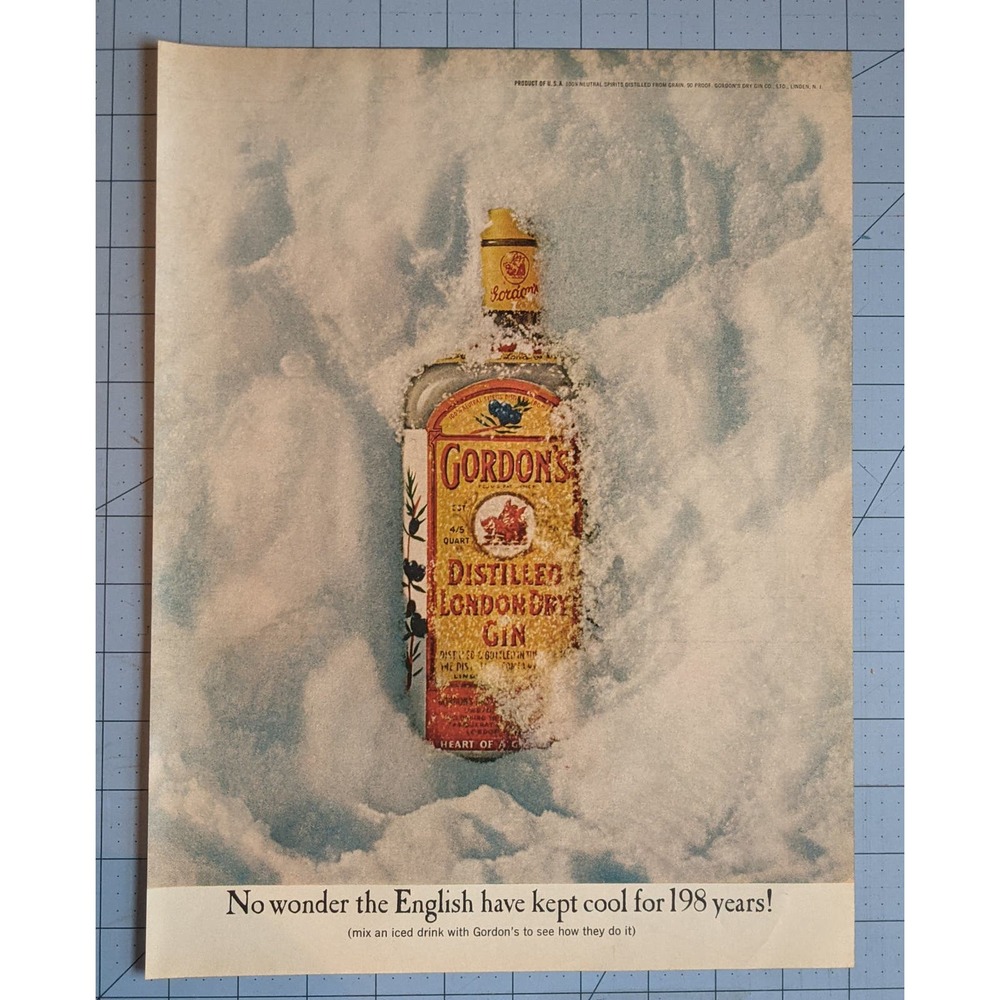 Vintage Print Ad 1967 Gordon's Gin